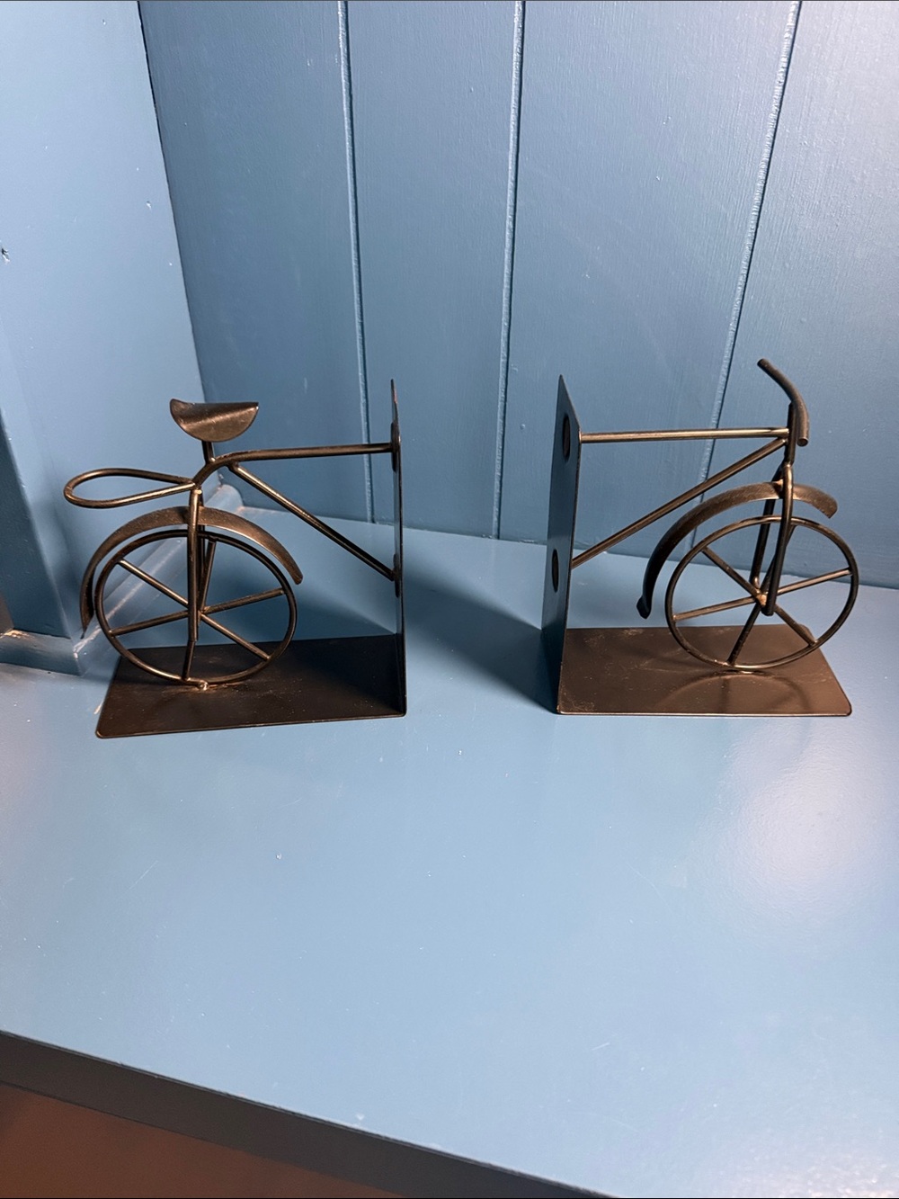 Decorative Black Bicycle Metal Bookends - Set of 2